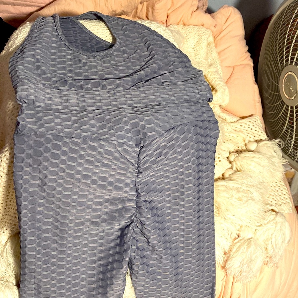 Grey one shoulder and legging set size XL